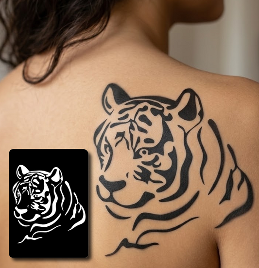 CS010 - Tiger Tribal Airtattoo Stencil