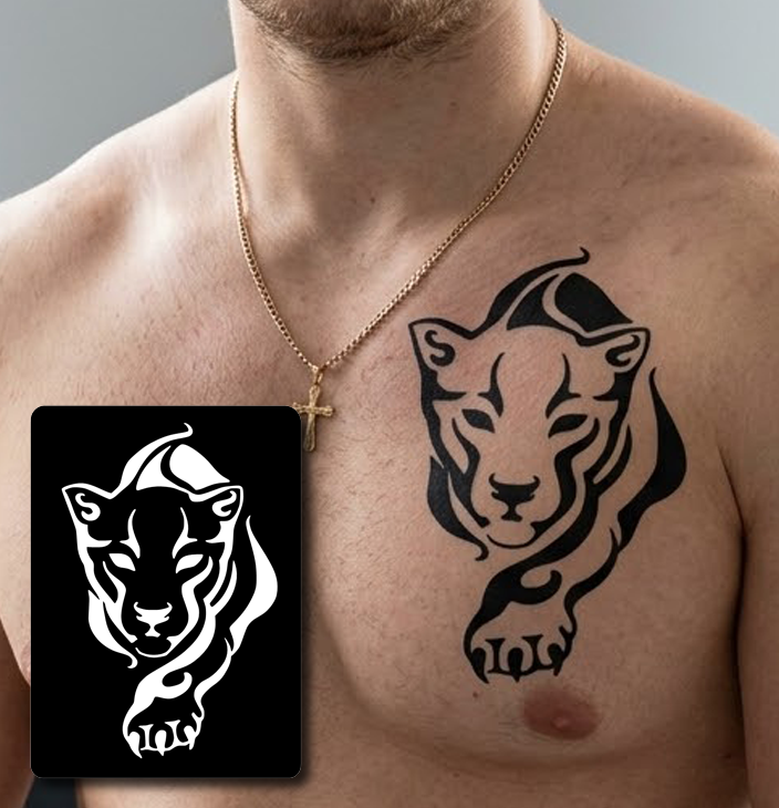 CS014 - Black Panther Airtattoo Stencil