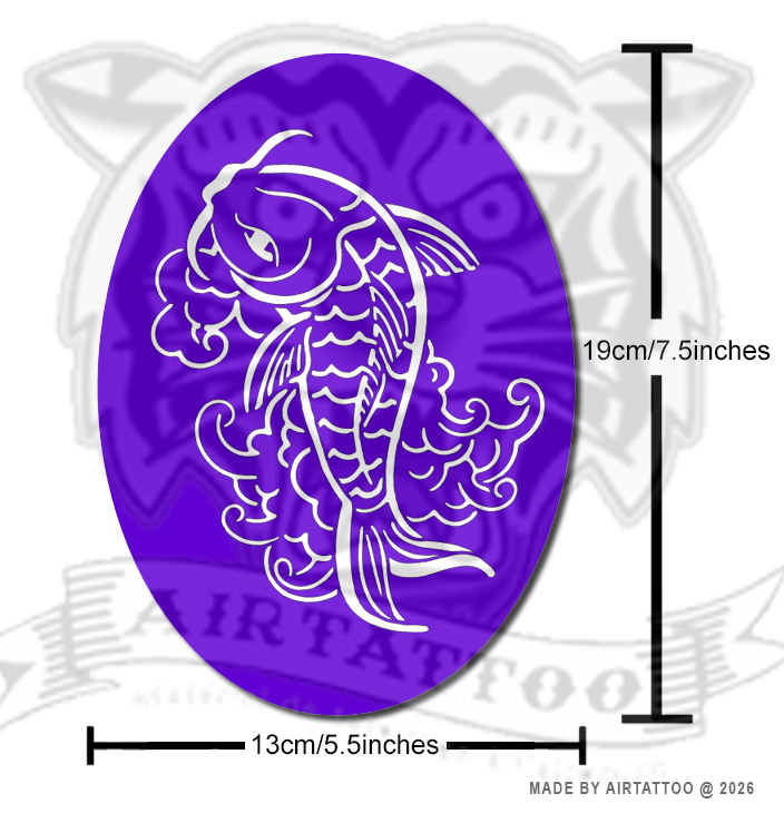CS024 - Koi & Waves Airtattoo Stencil