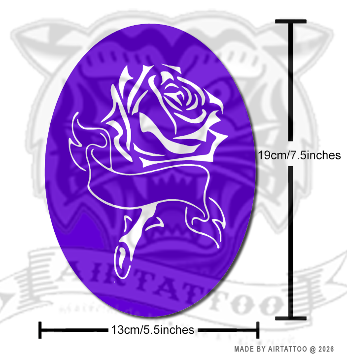 CS026 - Rose & Ribbon Airtattoo Stencil