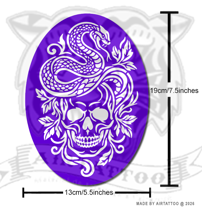 CS028 - Snake & Skull Airtattoo Stencil