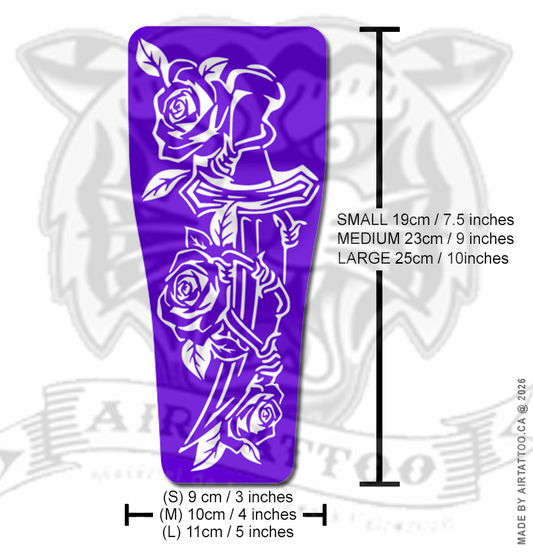 FS017 – Dagger & Roses Airtattoo Stencil