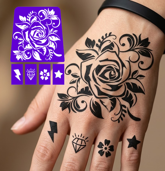 HF006 – Wild Rose Airtattoo Stencil