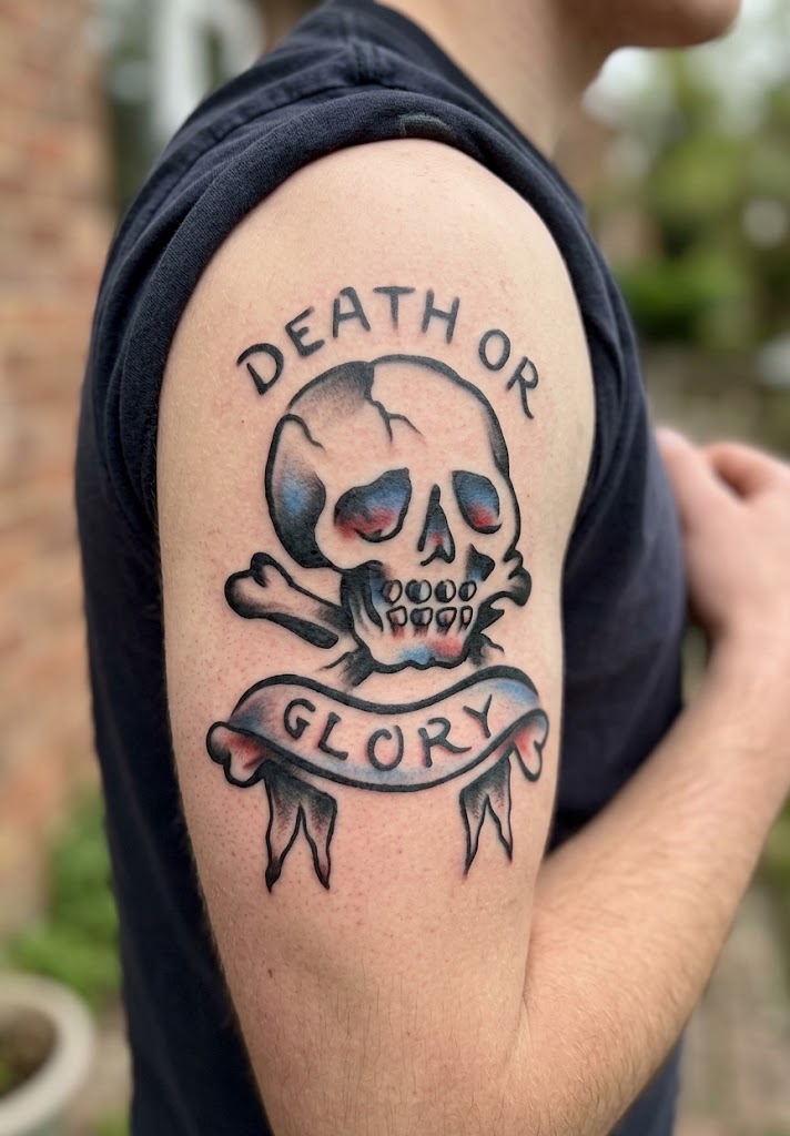 CS001 - Death or Glory Skull Airtattoo Stencil