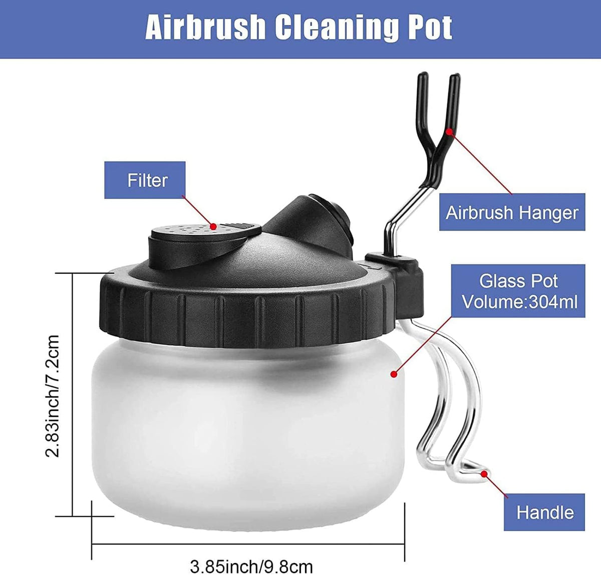 Kit de nettoyage airbrush Pro ABEST — Aiguilles, brosses & pot de nettoyage