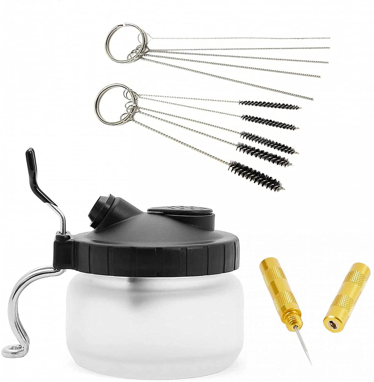 Kit de nettoyage airbrush Pro ABEST — Aiguilles, brosses & pot de nettoyage