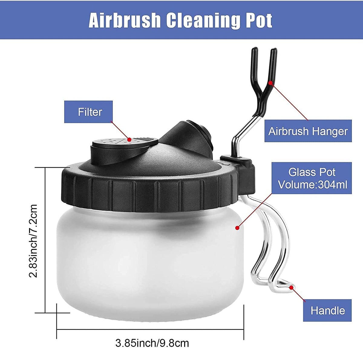 Kit de nettoyage airbrush Pro ABEST — Aiguilles, brosses & pot de nettoyage