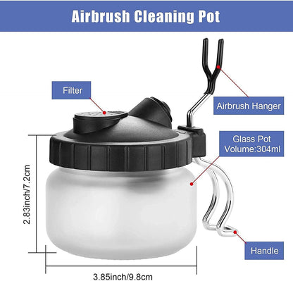 Kit de nettoyage airbrush Pro ABEST — Aiguilles, brosses & pot de nettoyage