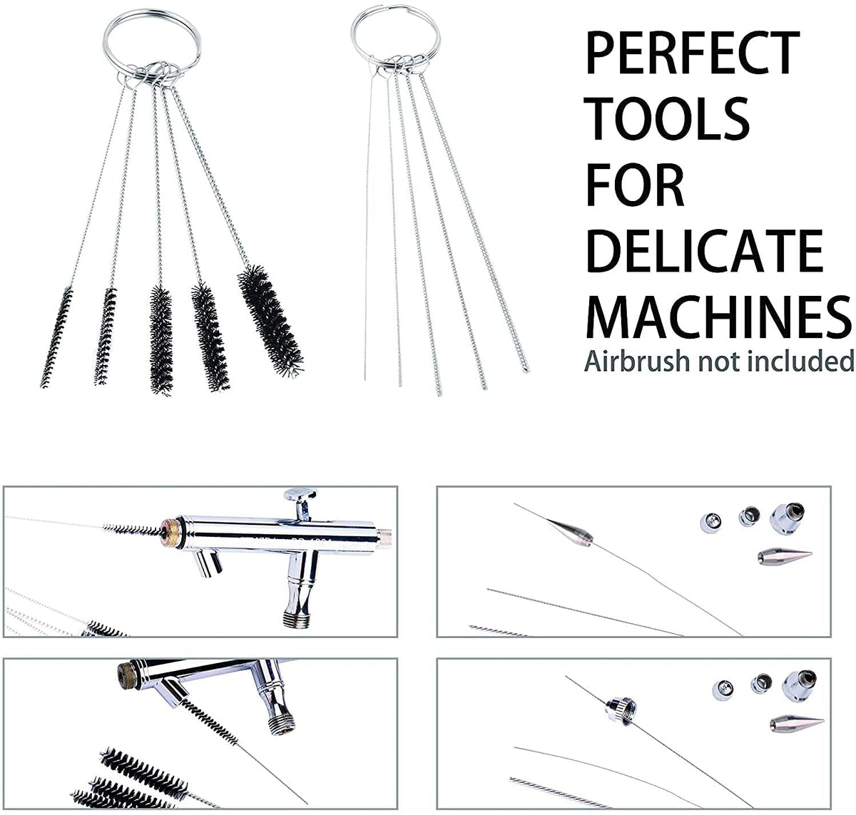Kit de nettoyage airbrush Pro ABEST — Aiguilles, brosses & pot de nettoyage