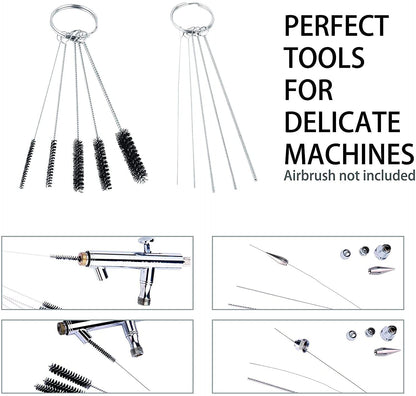 Kit de nettoyage airbrush Pro ABEST — Aiguilles, brosses & pot de nettoyage