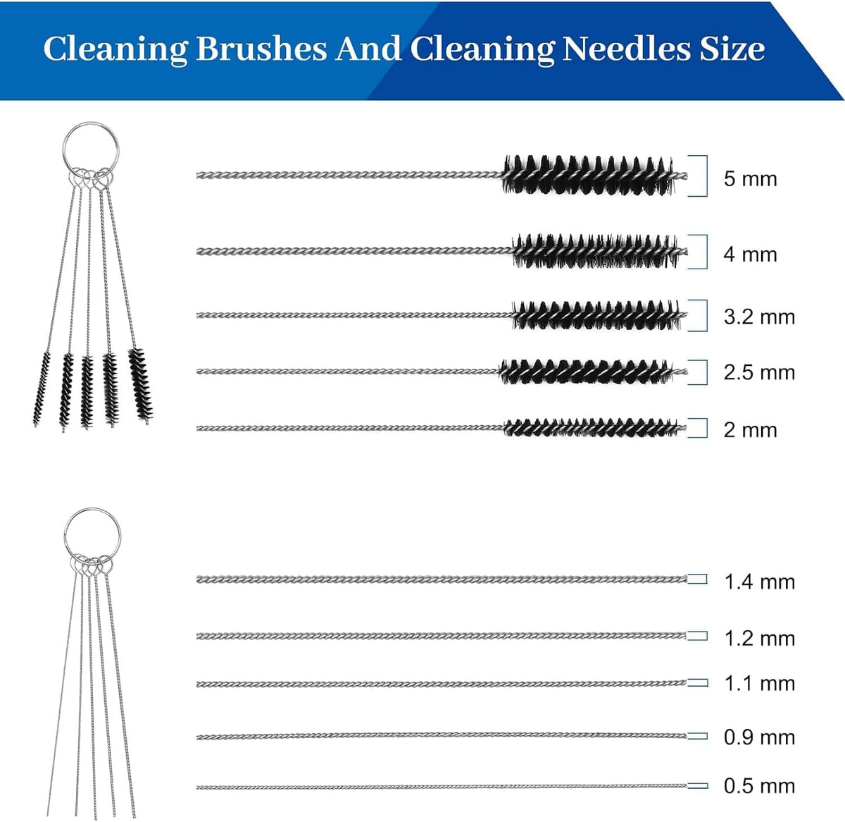 Kit de nettoyage airbrush Pro ABEST — Aiguilles, brosses & pot de nettoyage