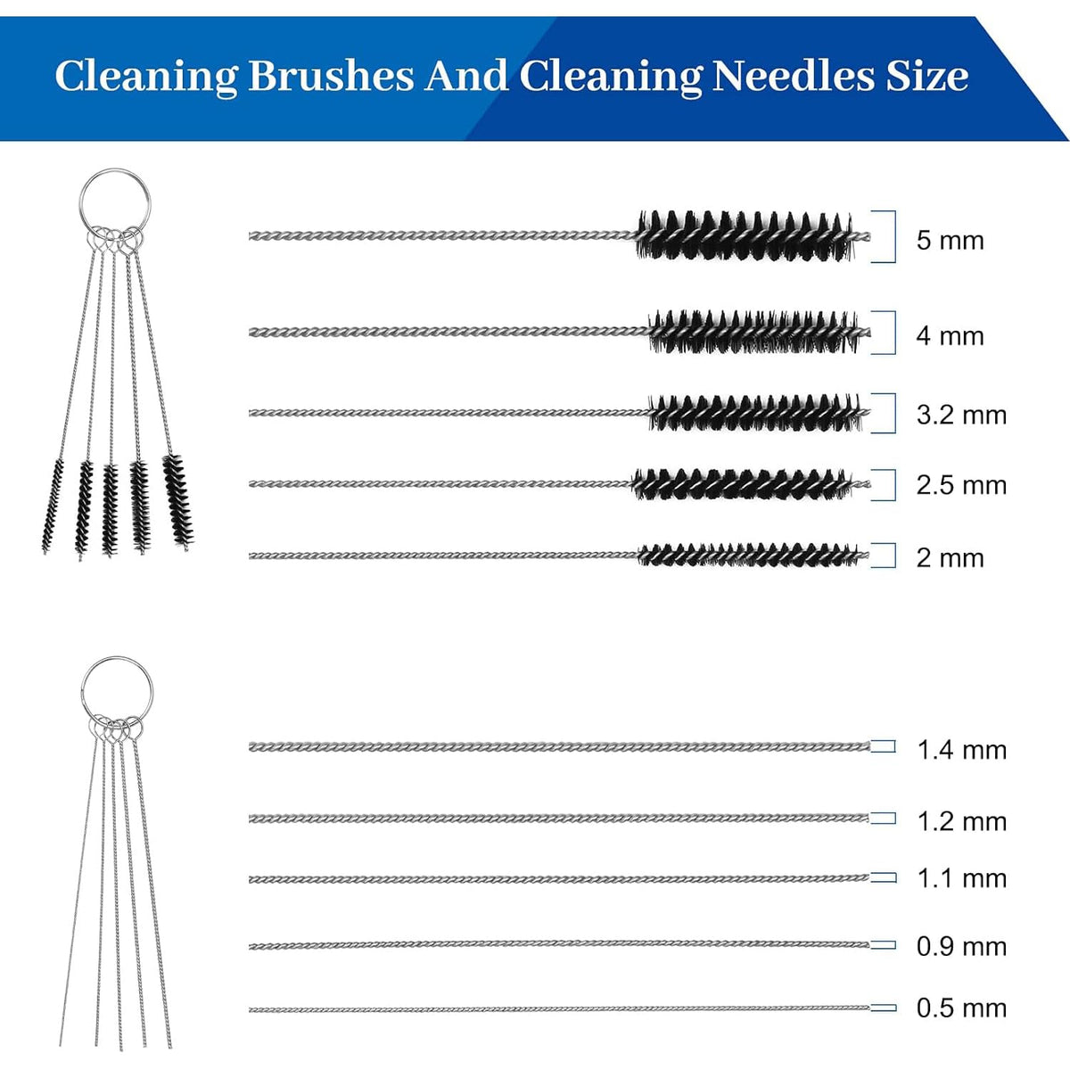 Kit de nettoyage airbrush Pro ABEST — Aiguilles, brosses & pot de nettoyage