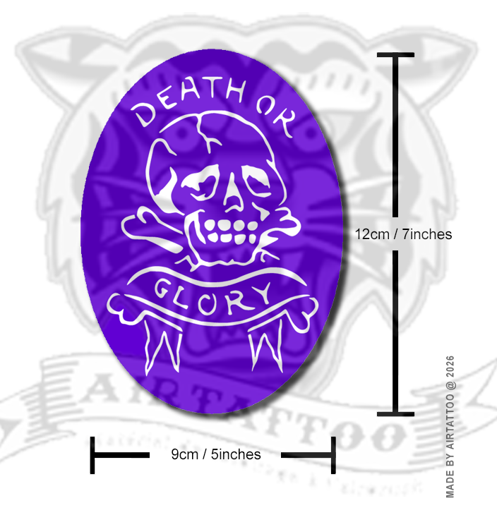 CS001 - Death or Glory Skull Airtattoo Stencil