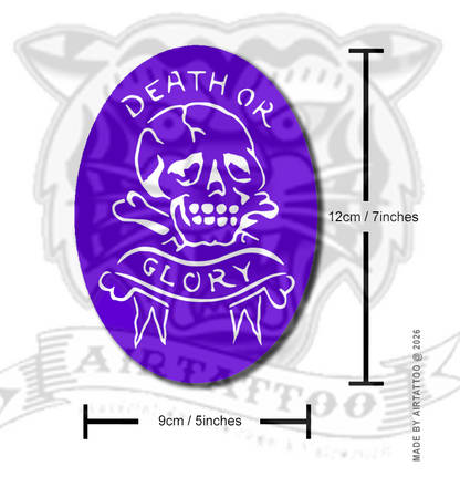 CS001 - Death or Glory Skull Airtattoo Stencil
