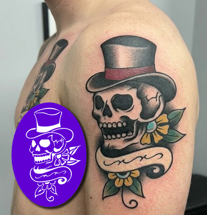 CS002 - Dapper Skull Airtattoo Stencil