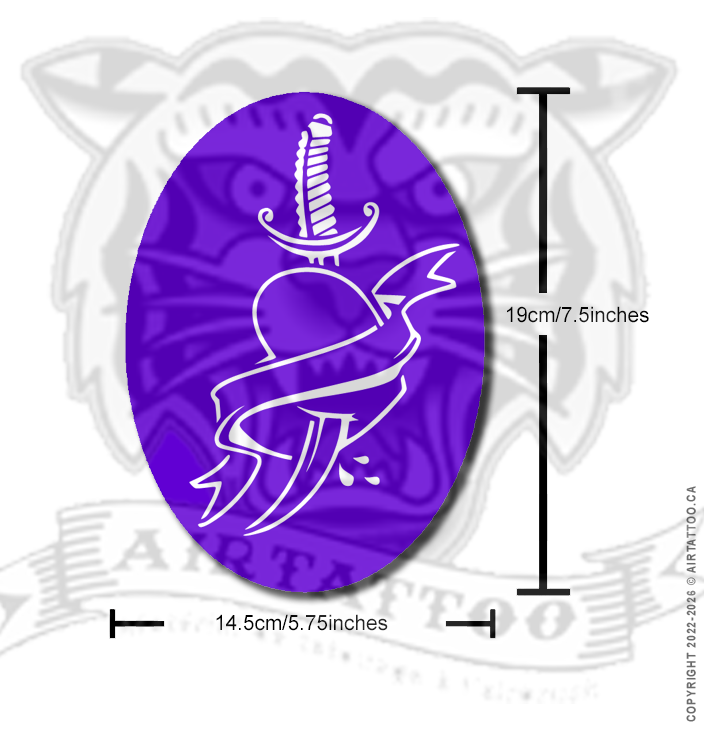 CS003 - Bleeding Heart Airtattoo Stencil