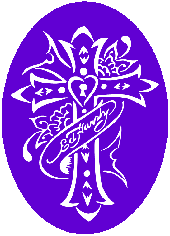 CS005 - Gothic Cross & Heart Lock Airtattoo Stencil