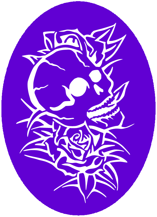 CS007 - Skull & Thorns Airtattoo Stencil
