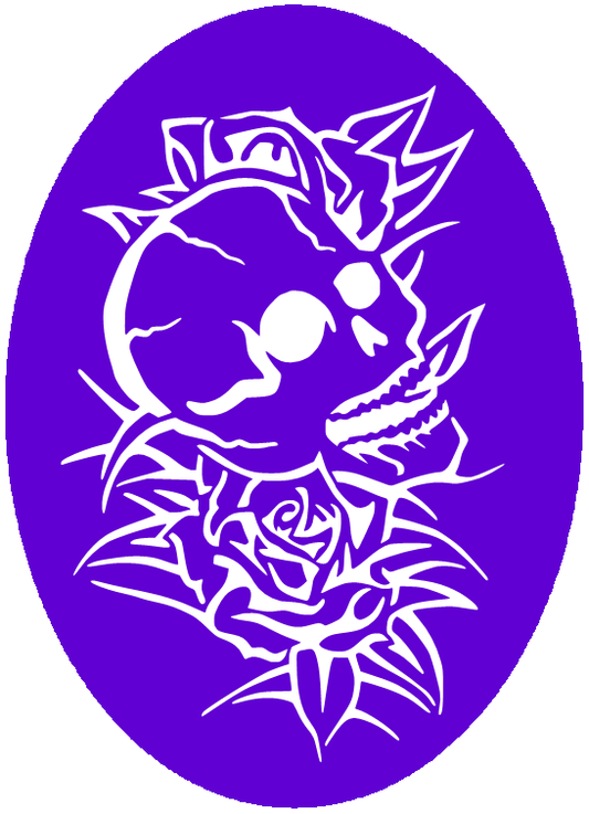 CS007 - Skull & Thorns Airtattoo Stencil