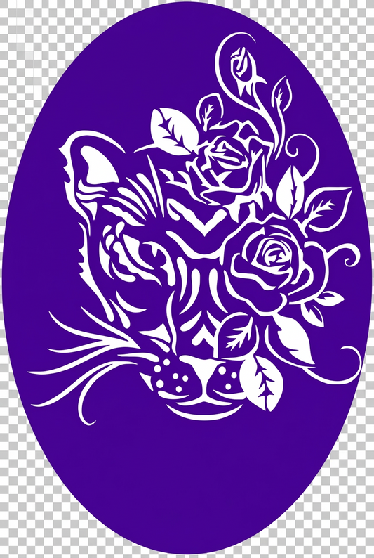 CS019 - Wild Bloom Leopard Airtattoo Stencil