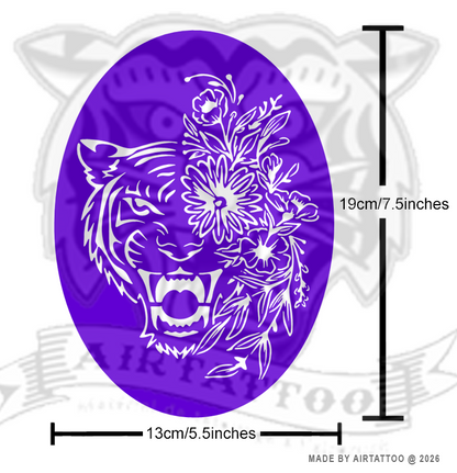 CS020 - Wild Bloom Tiger Airtattoo Stencil