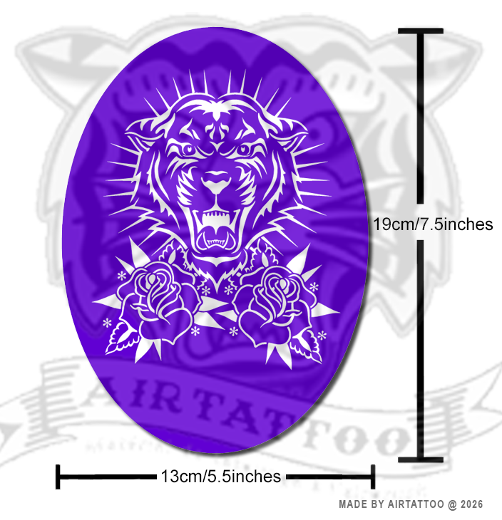 CS025 - Tiger & Roses Airtattoo Stencil