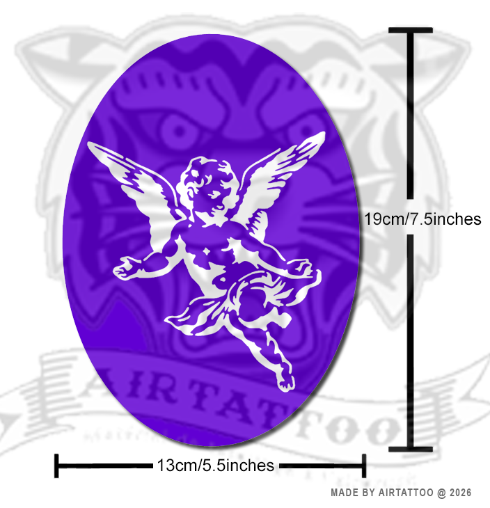 CS032 - Flying Cherub Airtattoo Stencil