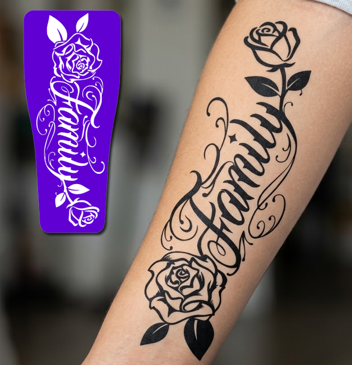 FS006 – Family Roses Airtattoo Stencil