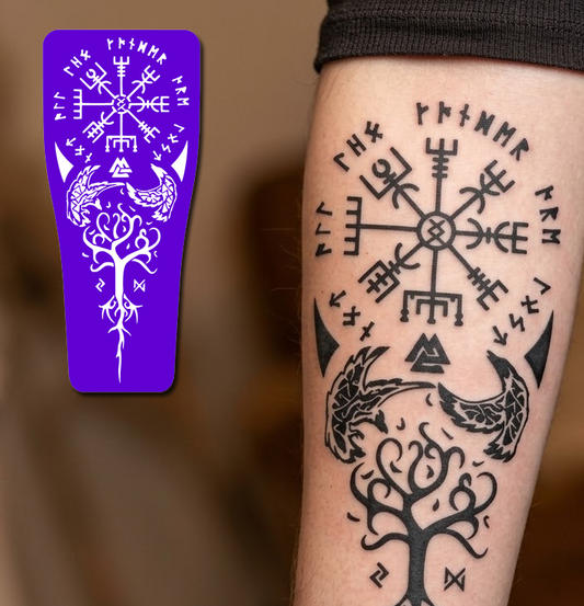 FS007 - Nordic Viking Compass Airtattoo Stencil