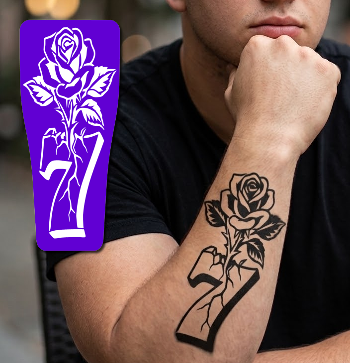 FS010 – Lucky Rose Airtattoo Stencil