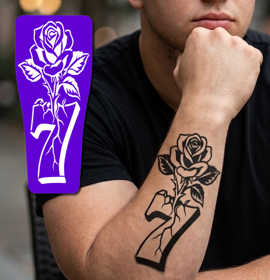 FS010 – Lucky Rose Airtattoo Stencil