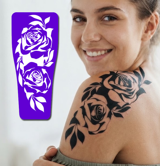 FS011 - Double Roses Airtattoo Stencil
