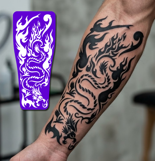 FS016 – Dragon Flame Airtattoo Stencil