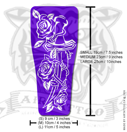 FS017 – Dagger & Roses Airtattoo Stencil