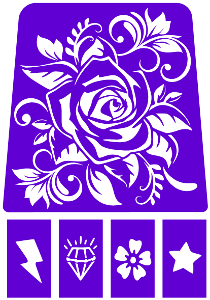 HF006 – Wild Rose Airtattoo Stencil