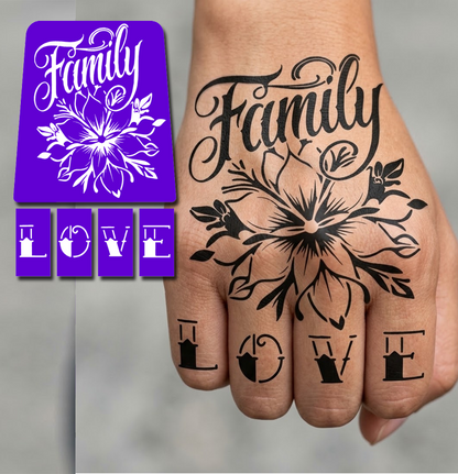 HF009 - Family Lotus Airtattoo Stencil