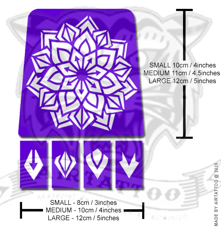 HF012 - Geometric Mandala Airtattoo Stencil